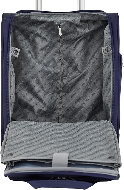 French Connection 16" Underseat Carry-On Luggage with USB/USB-C Ports, Blue Depths
