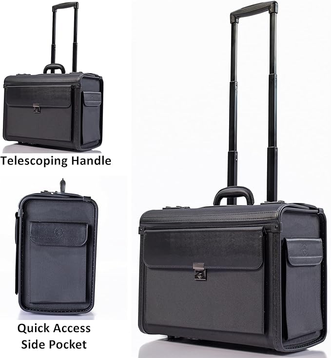 HAMMER ANVIL 19 Wheeled Briefcase Rolling Case Sales Sample Pilot Lawyer Attache