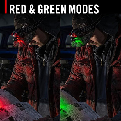 Coast® FL85R 1000 Lumen Tri-Color (White/Red/Green) Focusing Rechargeable LED Headlamp, Built-in Rechargeable Battery