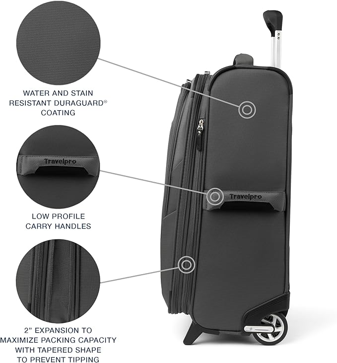 Travelpro Maxlite 5 Softside Expandable Upright 2 Wheel Carry-on Luggage, Lightweight, 22-Inch — Shadow Grey