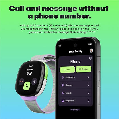 Fitbit Google Ace LTE - Kids Smartwatch with Call, Message, GPS, and Activity-Based Games, Ace Pass Data Plan Required - Spicy - Moovin