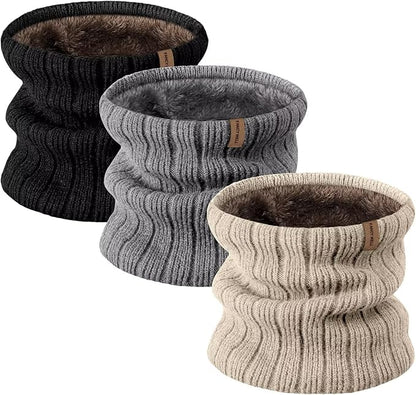 Winter Neck Gaiter for Men – 3 Pack Ski Neck Warmer, Fleece Face Mask Cover, Cold Weather Neck, Neck Warmers