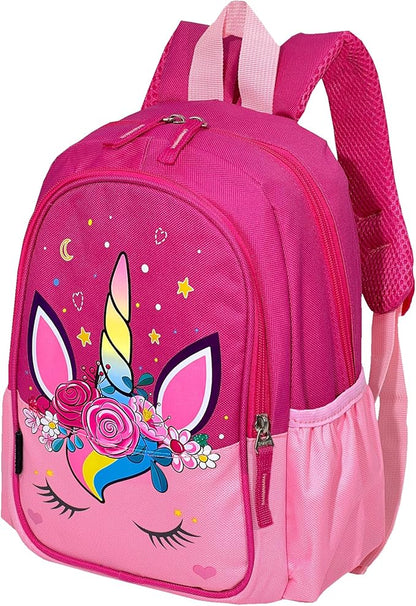 11 Inch Kids Small Toddler Preschool Travel Backpack Cool Cute Cartoon Daypack（Unicorn Pink）