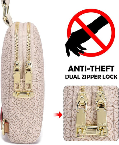 INICAT Small Anti Theft Crossbody Bags for Women, Vegan Leather Sling Cross Body Purse Travel Essentials Teen Girl Gifts