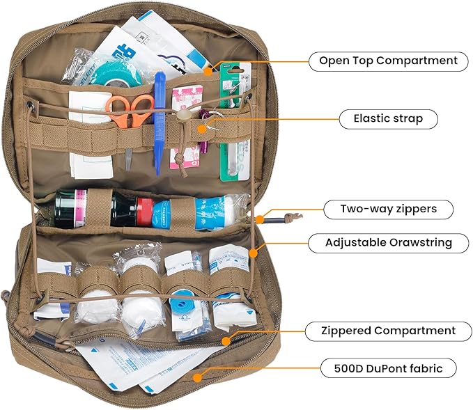 EXCELLENT ELITE SPANKER Tactical Molle Admin Pouch Utility Organizer EDC Medical Bag Utility EDC Tool Pouch with Shoulder Strap Attachment Pouches Waist Bag