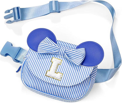 Daughter Gifts - Birthday Gifts for 3 4 5 6 7 8 9 10 11 12 13 Year Old Girls, Initial Fanny Pack Crossbody Bag Belt Bag Purse for Teen Girls Blue L