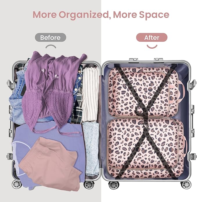 Cambond Compression Packing Cubes for Travel Women - Expandable Travel Bags Luggage Organizers Travel Essentials Compression Cubes for Travel Carry on Suitcases Organizer