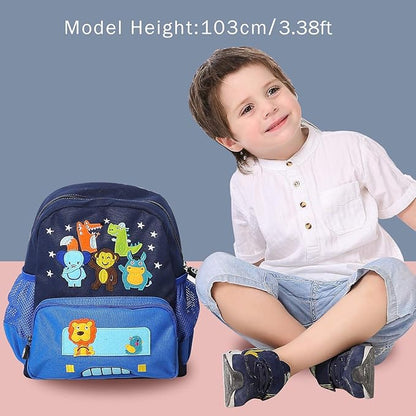 willikiva Cute Zoo Little 3d Backpack Kids Backpack for Boys and Girls Toddler Backpack Waterproof Preschool(Blue)