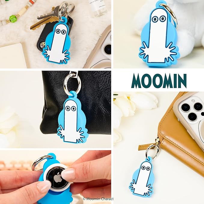 iFace Moomin Character Figure Case [Compatible with Apple AirTag] – Silicone Protective Keychain Cover [Carabiner Clip Included] – Hattifattener