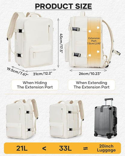 coofay Vacuum Backpack Travel with Pump Travel Backpack with Vacuum System Compression Backpacks for Traveling Easyvacpack Vacpack Backpacks Carry on Luggage