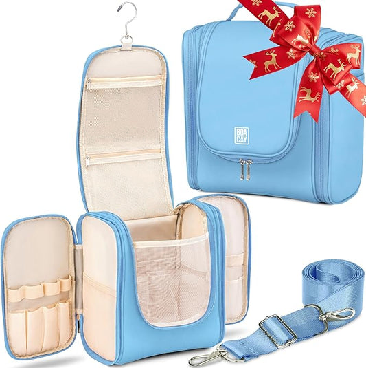 BOACAY Extra Large Hanging Travel Toiletry Bag for Women and Men, Makeup Bag, Bathroom & Shower Organizer Kit for Accessories, Cosmetics, Essentials