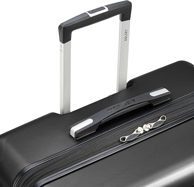 DELSEY PARIS Margot Hardside Luggage, Dual Wheel Spinners for Smooth Travel, Expandable with Spacious & Organizable compartments, Men and Women, Black, Carry-On 20-Inch