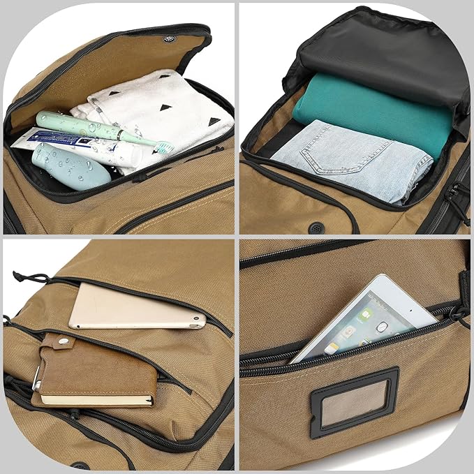 Extra Large Rolling Travel Duffle Bag with Wheels Shoes Compartment Wet Pocket 85-100L Big Expandable Duffel Bag for Men Women Heavy Duty Foldable Collapsible Luggage Camping, Brown