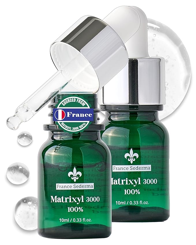Matrixyl 3000 100% Serum Skincare – Pure Peptide Complex Anti-Aging Facial Ampoule from France Sederma, Collagen Boosting Wrinkle Treatment, Perfect for Layering & DIY, 0.33 fl.oz (10ml) 2 Pack