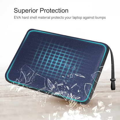 FINPAC 15.6-inch Hard Laptop Sleeve Case Compatible with 15.6 Inch Acer Aspire, Shockproof Computer Carrying Case for HP Dell Razer Samsung Laptop Chromebook, Navy