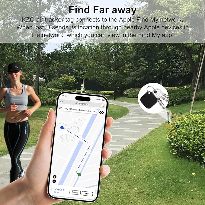 Bluetooth Tracker Tag 1 Pack, Work with Apple Find My (iOS Only, Not for Android), Item Finder for Keys, Backpack, Suitcase, Wallet, Luggage, Black