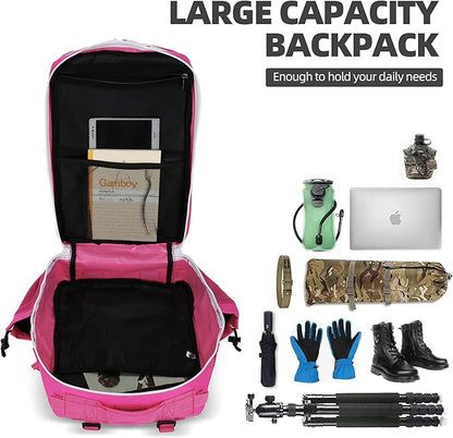 45L Tactical Assault Backpack 3 day assault pack with Molle Waterproof backpack Rucksack for Tactical Backpacks (Rose Red)