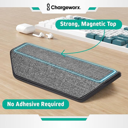 CHARGEWORX Magnetic Cable Organizer – 2 Pack - Weighted Non-Adhesive Cord Holder with 3 Magnetic Clips for USB-C, Lightning & MagSafe Cables – Desk, Office & Nightstand Cable Management