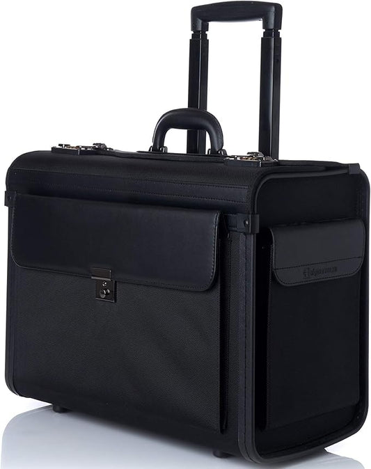 Alpine Swiss Rolling 17" Laptop Briefcase on Wheels Attache Lawyers Case Legal Size