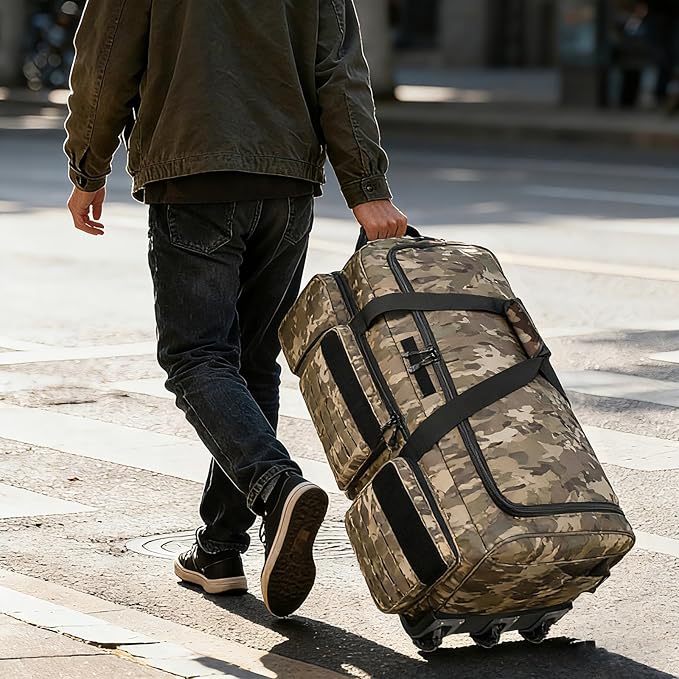 Rolling Duffle Bag with Wheels,120L Large Deployment Bag,Waterproof Military Duffle Bags for Tactical Military Deployment Camping
