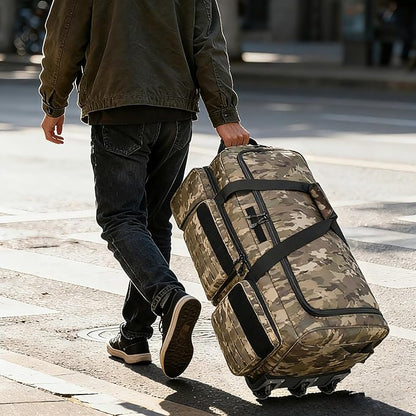 Rolling Duffle Bag with Wheels,120L Large Deployment Bag,Waterproof Military Duffle Bags for Tactical Military Deployment Camping