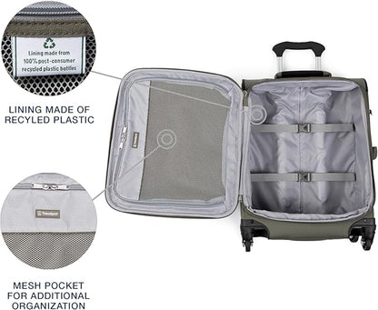 Travelpro Maxlite 5 Softside Expandable Luggage with 4 Spinner Wheels, Lightweight Suitcase, Men and Women, International, Slate Green, Carry-on 19-Inch