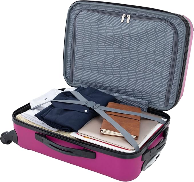 Travelers Club Chicago Hardside Expandable Spinner Luggage, Fuchsia, 20" Carry-On