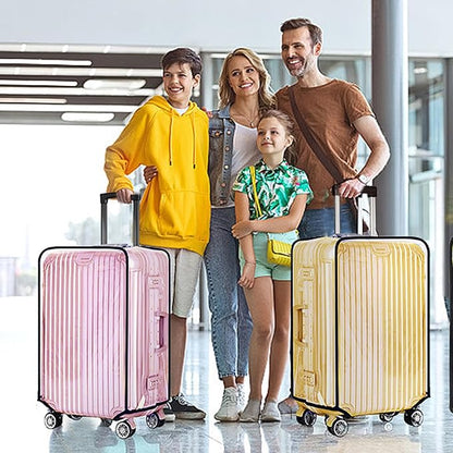24 Inch Clear PVC Luggage Cover, 0.2mm Thick Lightweight Waterproof, Dustproof, Anti-Scratch Suitcase Cover, Luggage Covers for Suitcase TSA Approved, Fits 23"-24" Wheeled Luggage