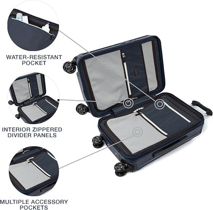 Travelpro Platinum Elite Hardside Expandable Carry on Luggage, 8 Wheel Spinner, TSA Lock, Hard Shell Polycarbonate Suitcase, True Navy Blue, Compact Carry on 20-Inch