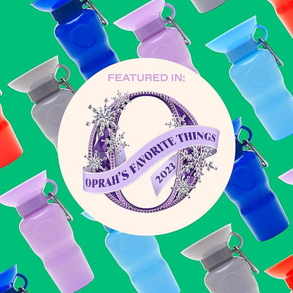 Springer by Springland Dog Water Bottle | Portable Travel Water Bottle Dispenser for Dogs | Dog Gift Seen on Oprah's Favorite Things, Shark Tank | Leak-Proof Bottles | BPA-Free 15oz Sky Blue