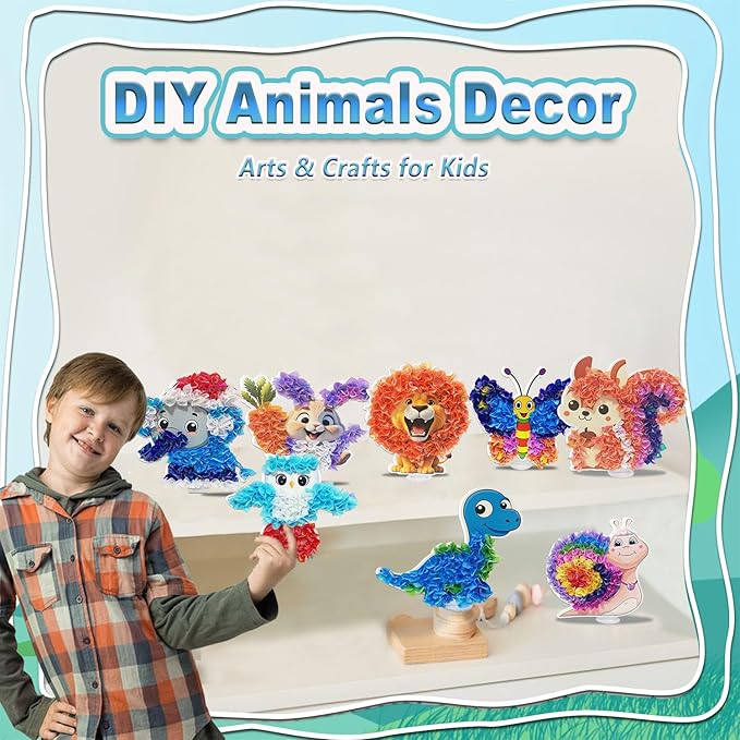 JRD&BS WINL Poke A Dot Art Kit - Magical Animals Theme No-Mess DIY Craft for Kids Mess-Free Fun for Kids, DIY Wood Craft Kits, Creative Activity, Christmas Gifts for Girls & Boys Ages 4