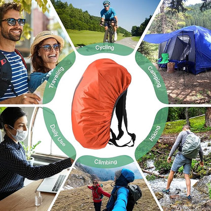 Waterproof Backpack Rain Cover Waterproof Backpack Cover, Bag Rain Cover with A Vertical Reflective Strap for Hiking/Biking/Camping/Outdoor Traveling