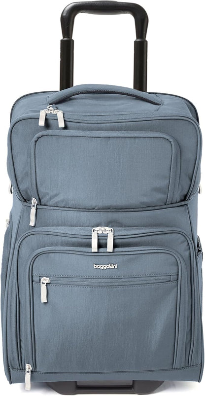 Baggallini Expandable Underseat Carry-On - Lightweight Travel Luggage Carry On Weekender with Wheels