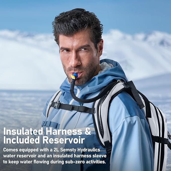 25L Ski Hydration Backpack with 2L Water Bladder, Insulated Harness, Waterproof Snowboard Travel Hiking Backpack for Snowboard Ski Hiking Camping