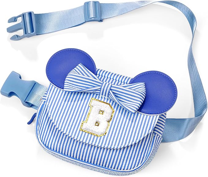 Birthday Gifts - Birthday Gift for 3 4 5 6 7 8 9 10 11 12 13 Year Old Girls, Initial Crossbody Bag Belt Bag Purse for Gifts for Kids Girl Blue B