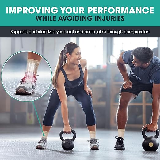 Modvel Foot & Ankle Brace Socks for Sprained Ankle Compression Sleeve - Foot Support for Women & Men - Tendonitis & Arthritis Ankle Brace Sports Running, Torn Ligaments & Women Stabilizing Ankle Wrap