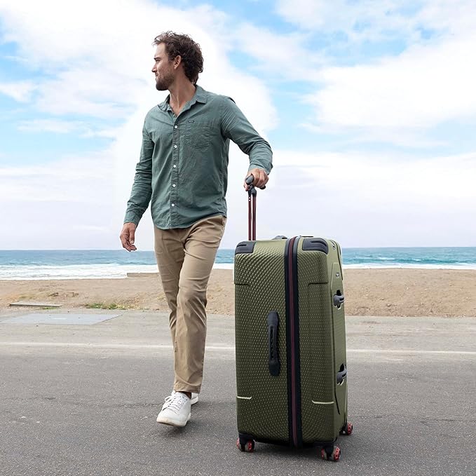 Traveler's Choice Maxporter II 30" Polycarbonate Hardside Trunk Luggage with Spinner Wheels, TSA Lock, Dark Green