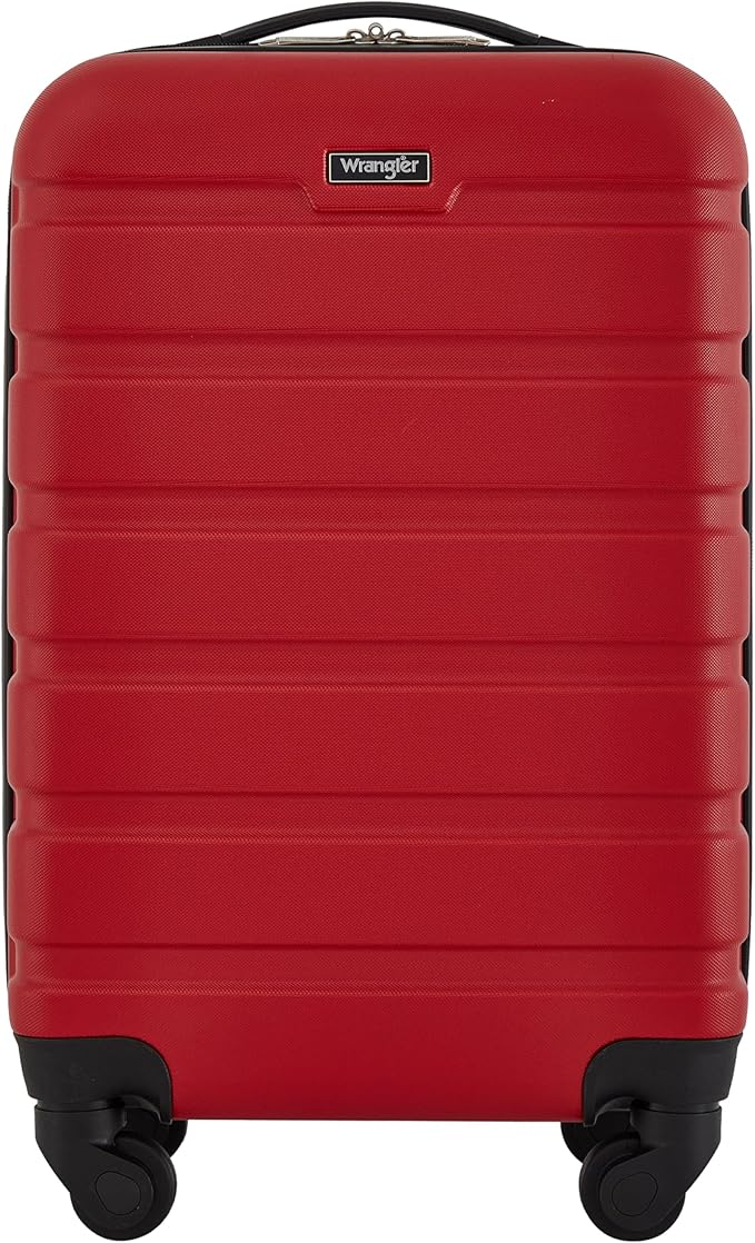 Wrangler Hardside Spinner Carry-On Luggage, Salsa Red, 22-Inch