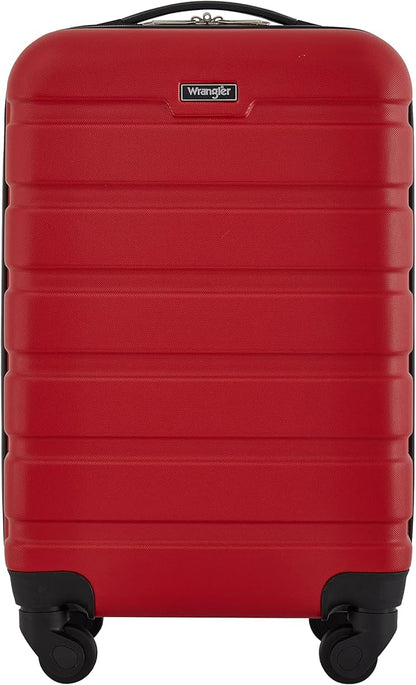 Wrangler Hardside Spinner Carry-On Luggage, Salsa Red, 22-Inch
