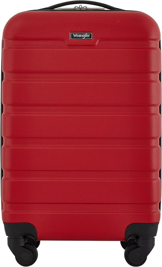 Wrangler Hardside Spinner Carry-On Luggage, Salsa Red, 22-Inch