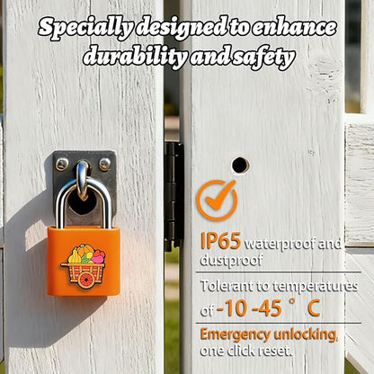 UMIKSMART Padlock, Keyless Fingerprint Padlock with USB Charging, Gym Lockers, School Lockers, Luggage, Storage Boxes, Cabinets, Backpack, Thanksgiving Gifts (Autumn Harvest Orange)