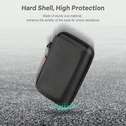 2 Colors Shockproof Hard Shell Carrying Case for GPS, External Hard Drive, Power Bank, Charger, Cable, Heart Monitor, Cell Phone, Electronic Accessories - Larger Capacity Storage Pouch Travel Bag