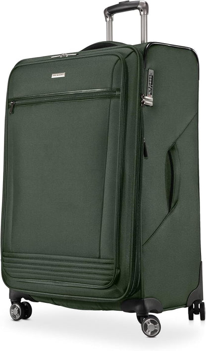 Ricardo Beverly Hills Avalon Softside Medium Check-In Luggage Made with Sustainable 100% Recycled PET (rPET), Lightweight, Eco-Friendly Travel, Expandable, Dual Spinner Wheels, Juniper Green, 28-inch