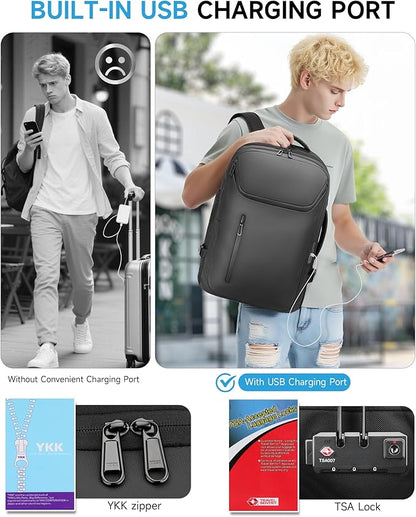 Large Rolling Backpack for Women&Men, 50L Work Backpack with Wheels,17 inch Laptop Backpack with USB Port,TSA Lock Carry On for Business, Travel, College, Teacher
