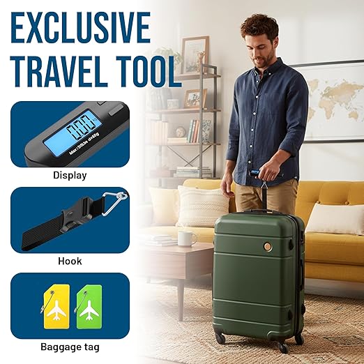 Luggage Scale with Baggage Tags Included Digital HD LCD Display 110 lb/50 kg Capacity Weight Luggage Scale for Heavy Baggage Digital Baggage Weight Scales for Small to Large Size Bag Battery Included
