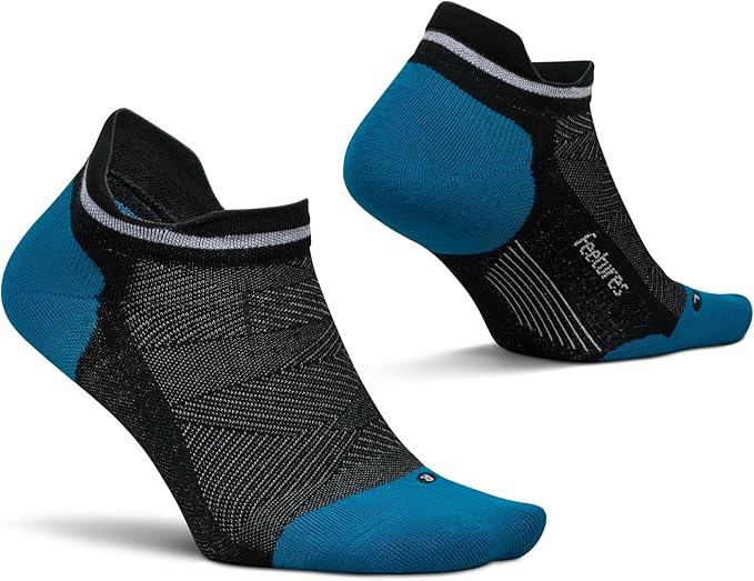 Feetures Elite Max Cushion No Show Tab Ankle Socks - Sport Sock with Targeted Compression