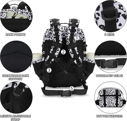 25L Tactical Backpack for Men and Women Small Military Tactical Backpack Heavy Duty Molle Assault Pack Daypack for Hiking Camping Travel Work Gym Outdoors (Leopard)