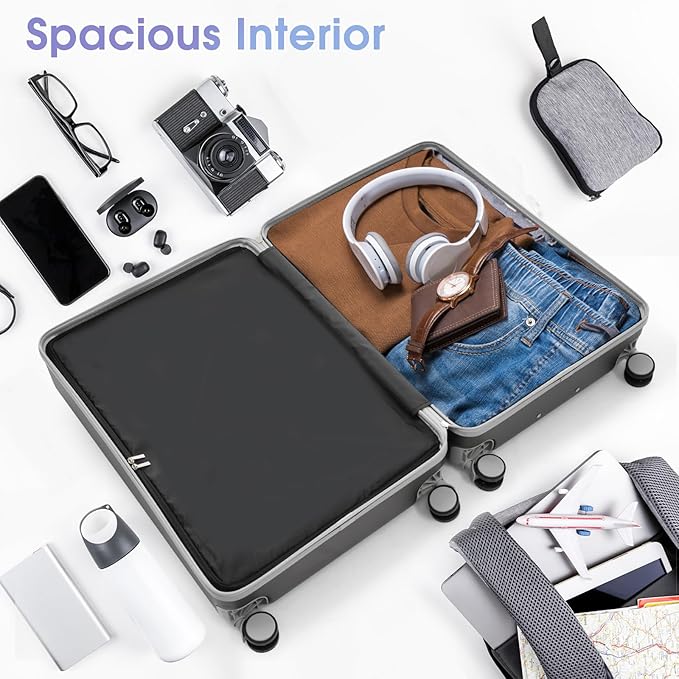 Merax Luggage Set 3 Piece, Lightweight Durable ABS Suitcases with Spinner Wheels and TSA Lock, Carry-on & Checked Travel Luggage