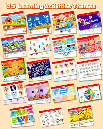 Activity Books for Kids Ages 3-5, Montessori Busy Book & Tracing Books & Jelly Stickers 3-in-1, Preschool Learning Book with 35 thems,Autism Sensory Toys, Travel Game,Christmas Birthday Gifts