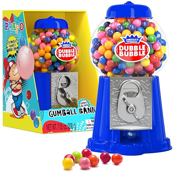 Gumball Machine for Kids 8.5" - Coin Operated Bubble Gum Machine and Toy Bank - Candy Machine Dispenser Includes 85 Gum Balls - Great Candy Dispenser Machine Gift Toys for Girls and Boys - 8.5" (Blue)